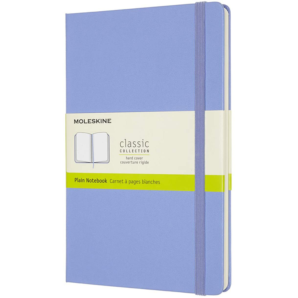 Agenda Moleskine Hydrangea Blue Large Plain Notebook Hard 21 x 13 cm velina 240 file Moleskine imagine 2022 depozituldepapetarie.ro