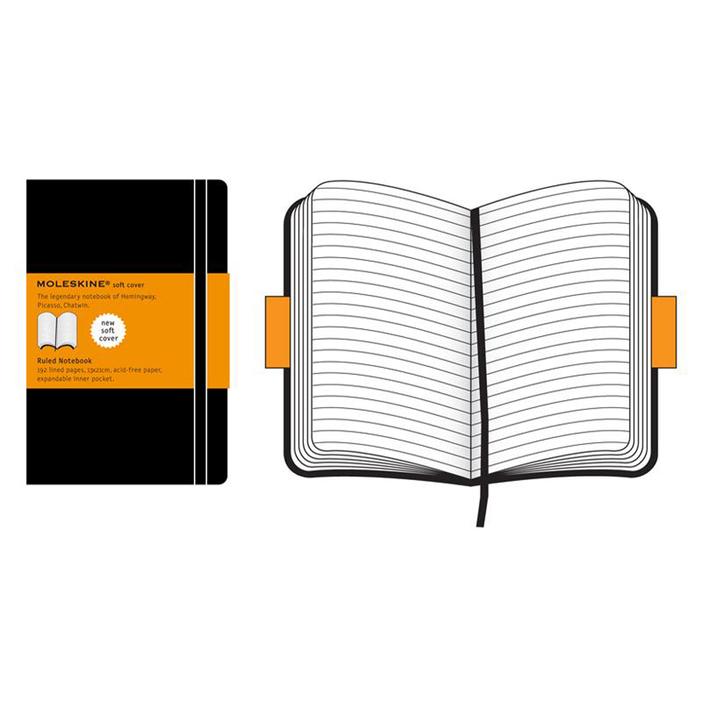 Agenda Moleskine Ruled Soft Notebook Large 21 x 13 cm dictando 192 file Moleskine imagine 2022 depozituldepapetarie.ro