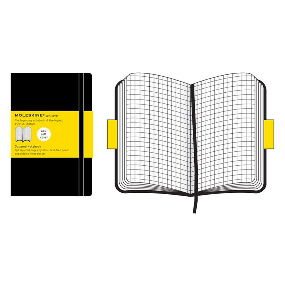 Agenda Moleskine Squared Soft Notebook Large 21 x 13 cm matematica 192 file Moleskine imagine 2022 depozituldepapetarie.ro