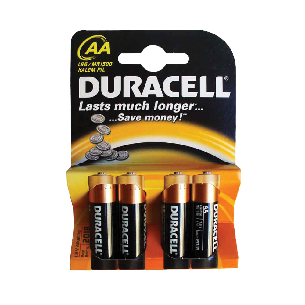 Baterii Duracell Basic LR6 AA alcaline 1.5 V 4 bucati/set