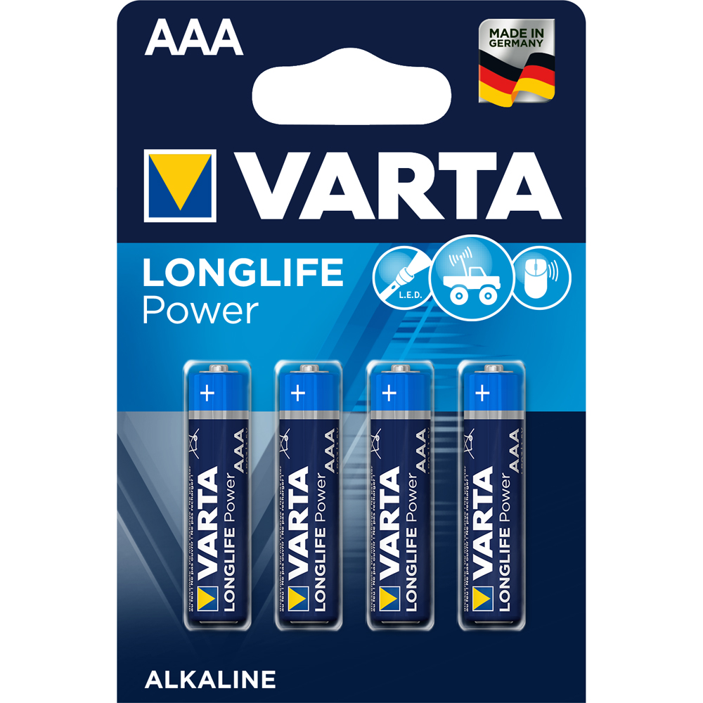 Baterii Varta Longlife Power LR03 AAA alcaline 1.5 V 4 bucati/set sanito.ro imagine 2022 depozituldepapetarie.ro