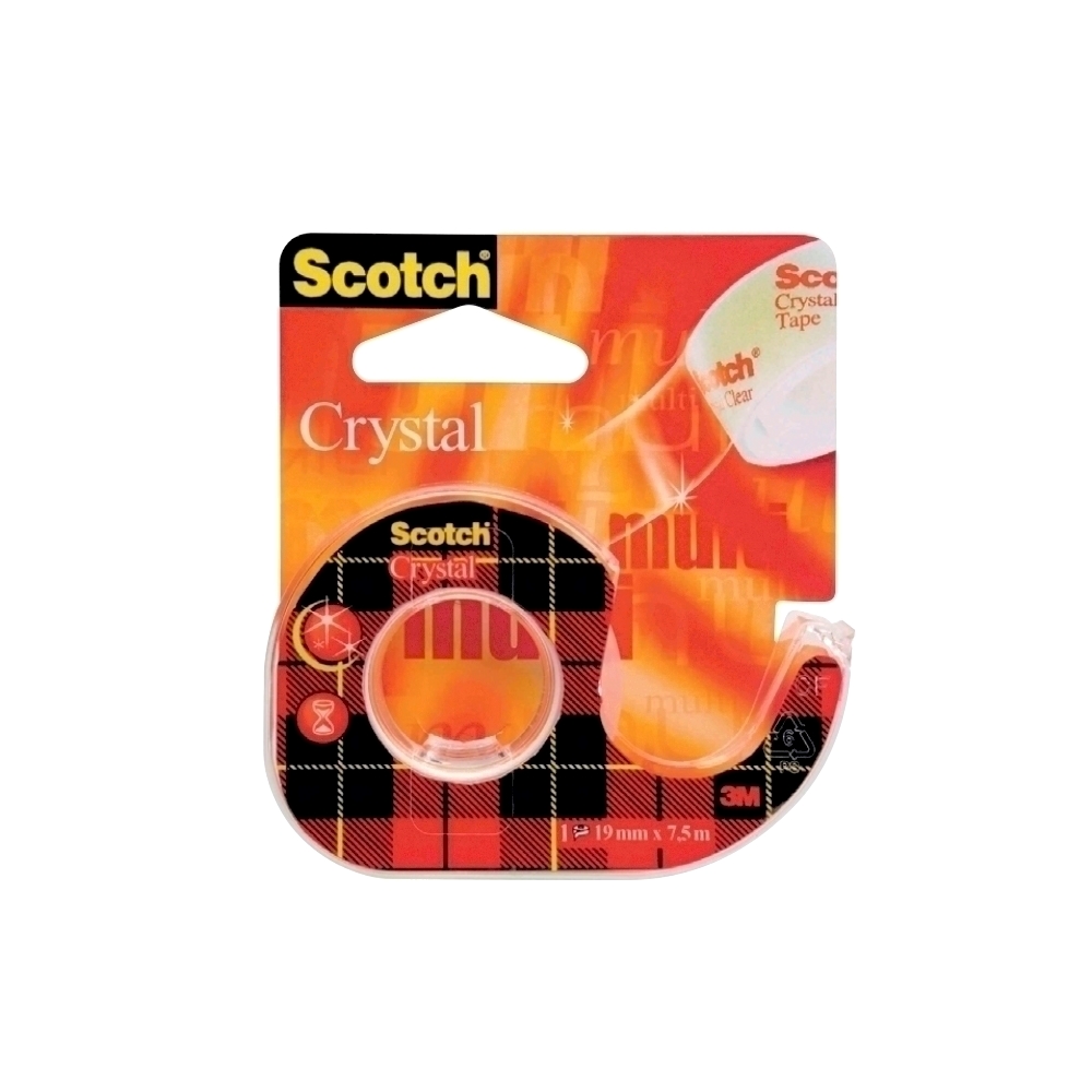 Banda adeziva Scotch Crystal Clear 19 mm x 7.5 m cu dispenser