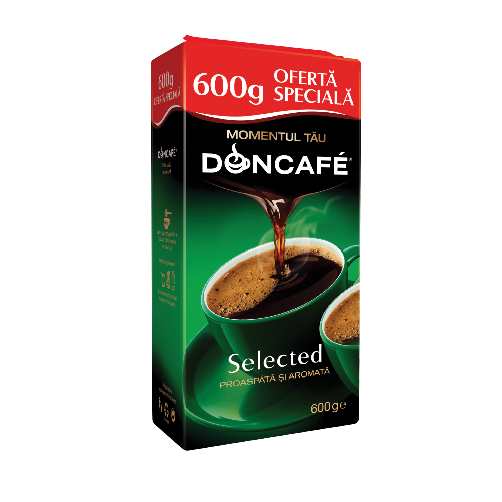 Cafea macinata Doncafe Selected 600 g Doncafe imagine 2022 depozituldepapetarie.ro