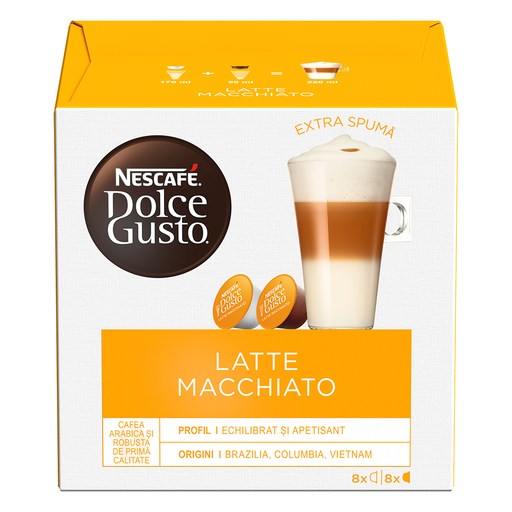 Capsule Nescafe Dolce Gusto Latte Macchiato 16 capsule/cutie Nescafe imagine 2022 depozituldepapetarie.ro