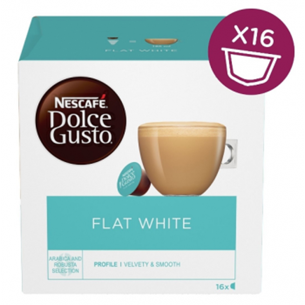 Nescafe Dolce Gusto Flat White 187.2 g 16 capsule/cutie Nescafe imagine 2022 depozituldepapetarie.ro