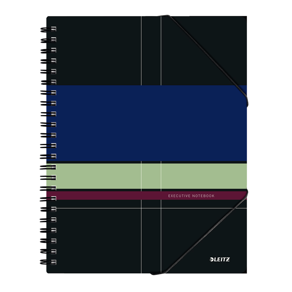 Caiet de birou leitz executive be mobile pp a4 cu spira matematica negru/violet