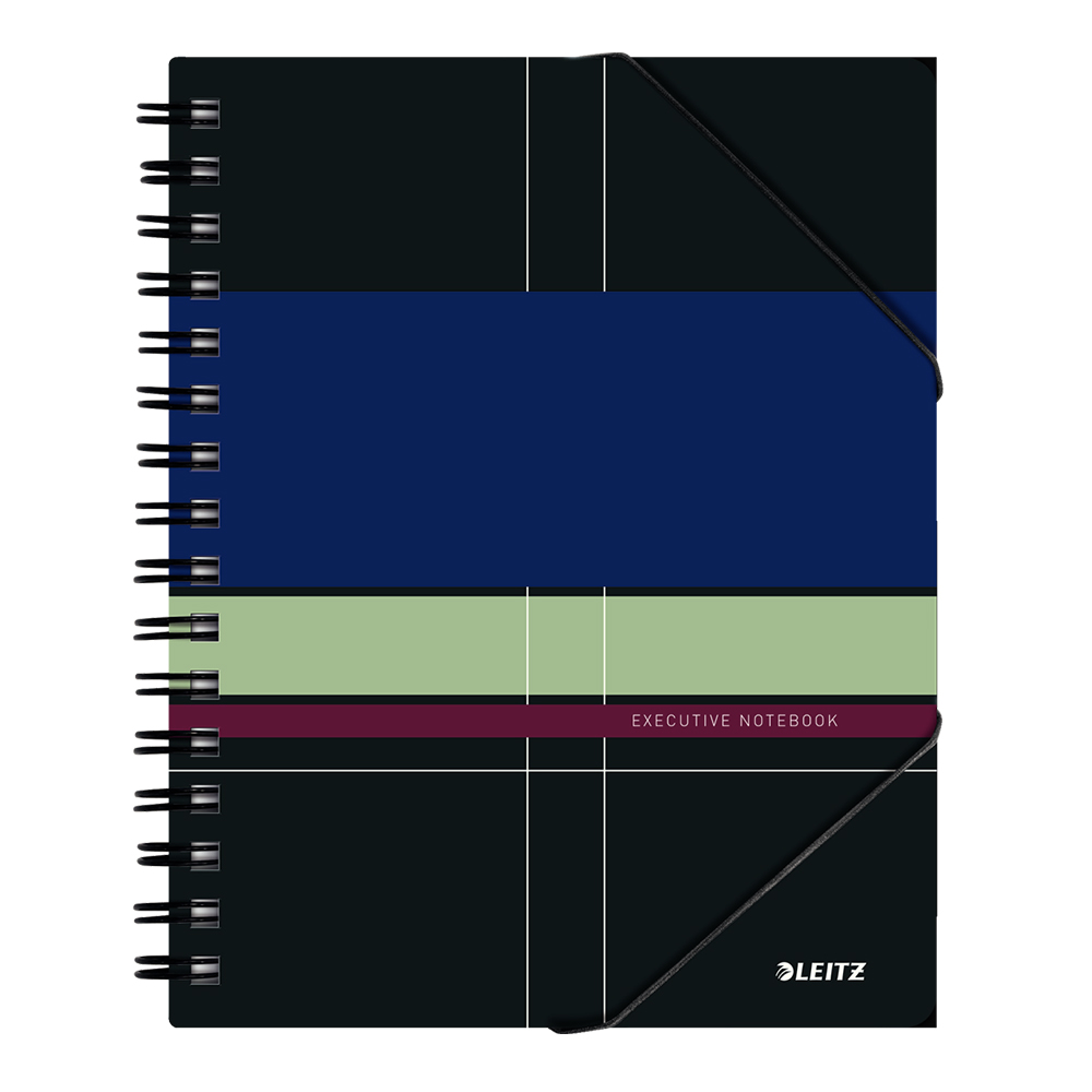 Caiet de birou Leitz Executive Be Mobile PP A5 cu spira matematica negru/violet