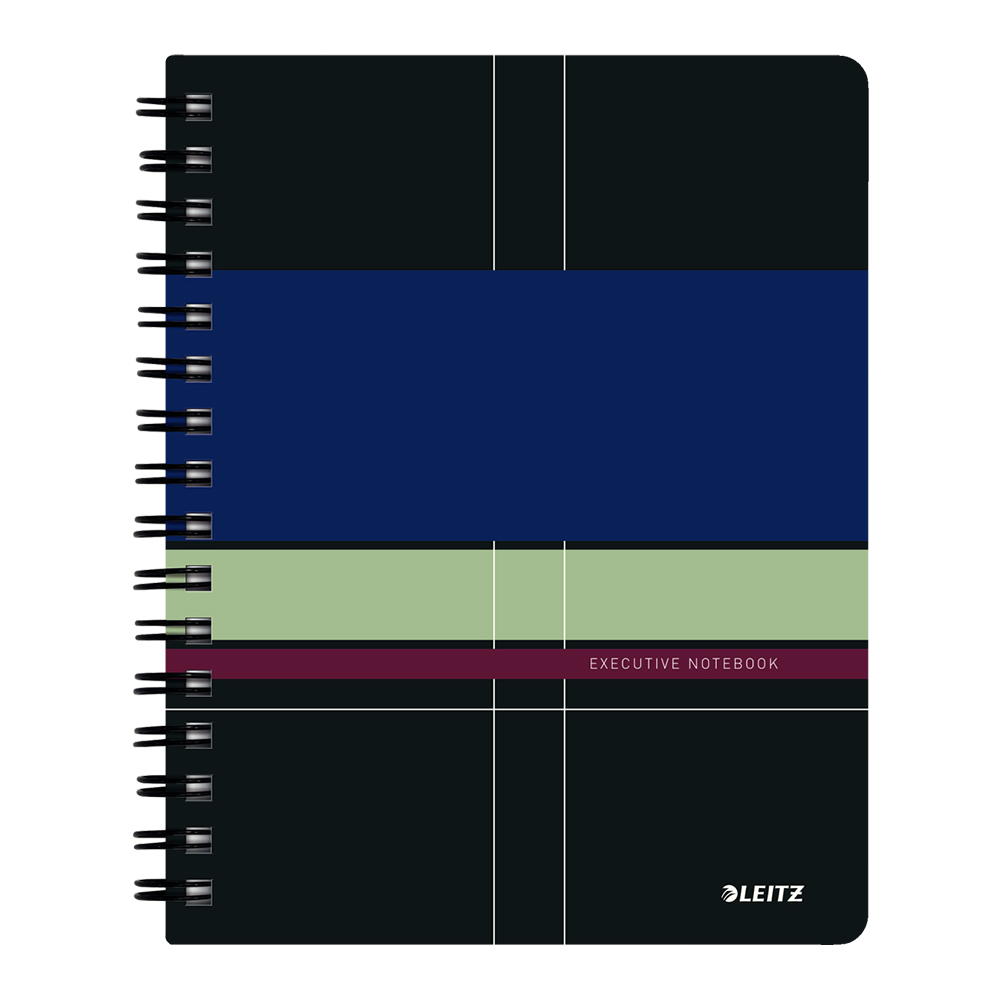 Caiet de birou Leitz Executive  PP  A5  cu spira  matematica  negru/violet