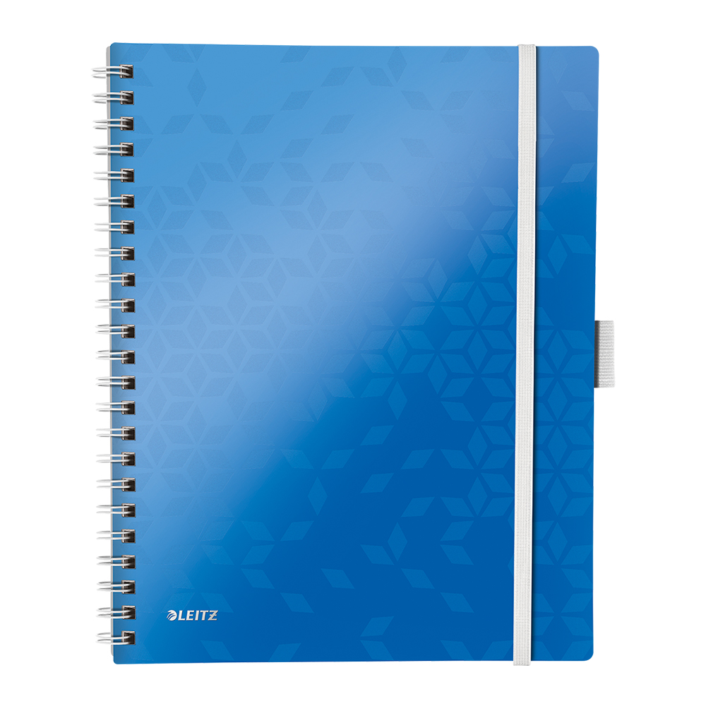 Caiet de birou leitz wow be mobile pp a4 cu spira dictando albastru metalizat