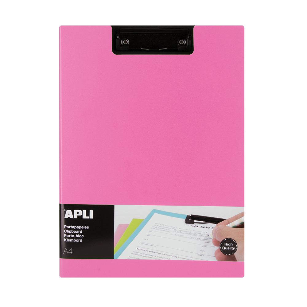 Clipboard Apli A4 PP cu clapa roz clip metalic rezistent Apli imagine model 2022