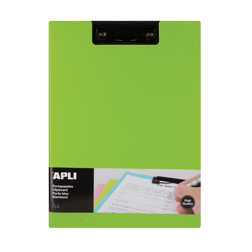 Clipboard Apli A4 PP cu clapa verde clip metalic rezistent Apli imagine 2022 depozituldepapetarie.ro