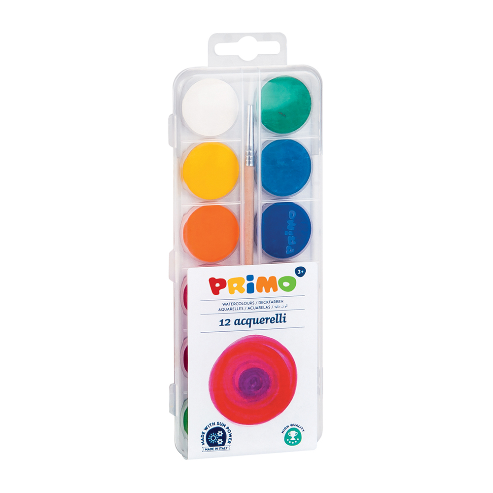 Acuarele Morocolor Primo diametru pastila 25 mm 12 culori Morocolor imagine 2022 depozituldepapetarie.ro