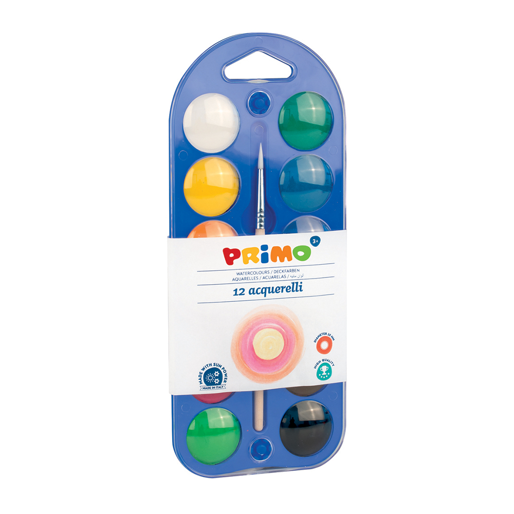 Acuarele Morocolor Primo  diametru pastila 25 mm  12 culori/cutie