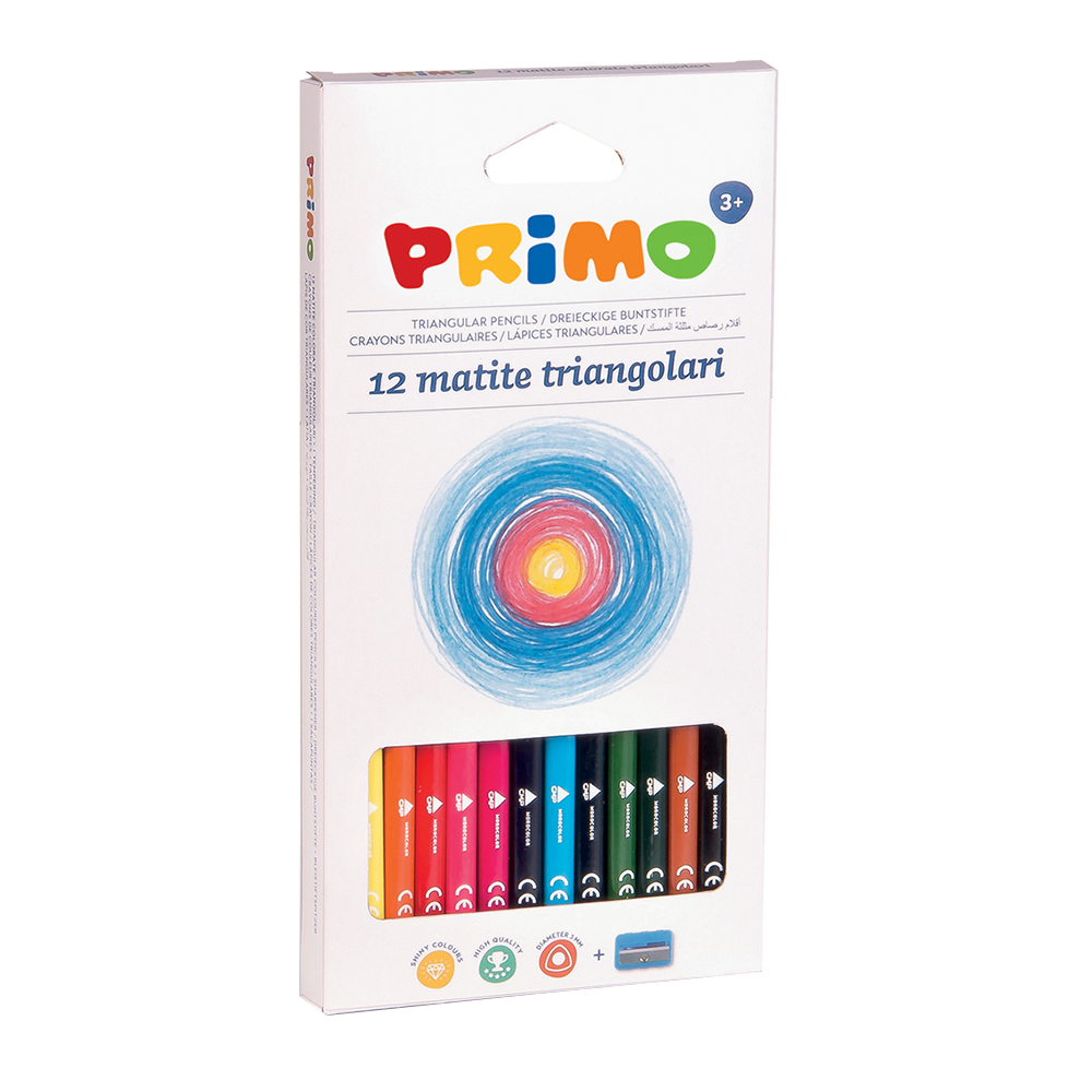 Creioane colorate Morocolor Primo Tris 12 culori/cutie Morocolor imagine 2022 caserolepolistiren.ro