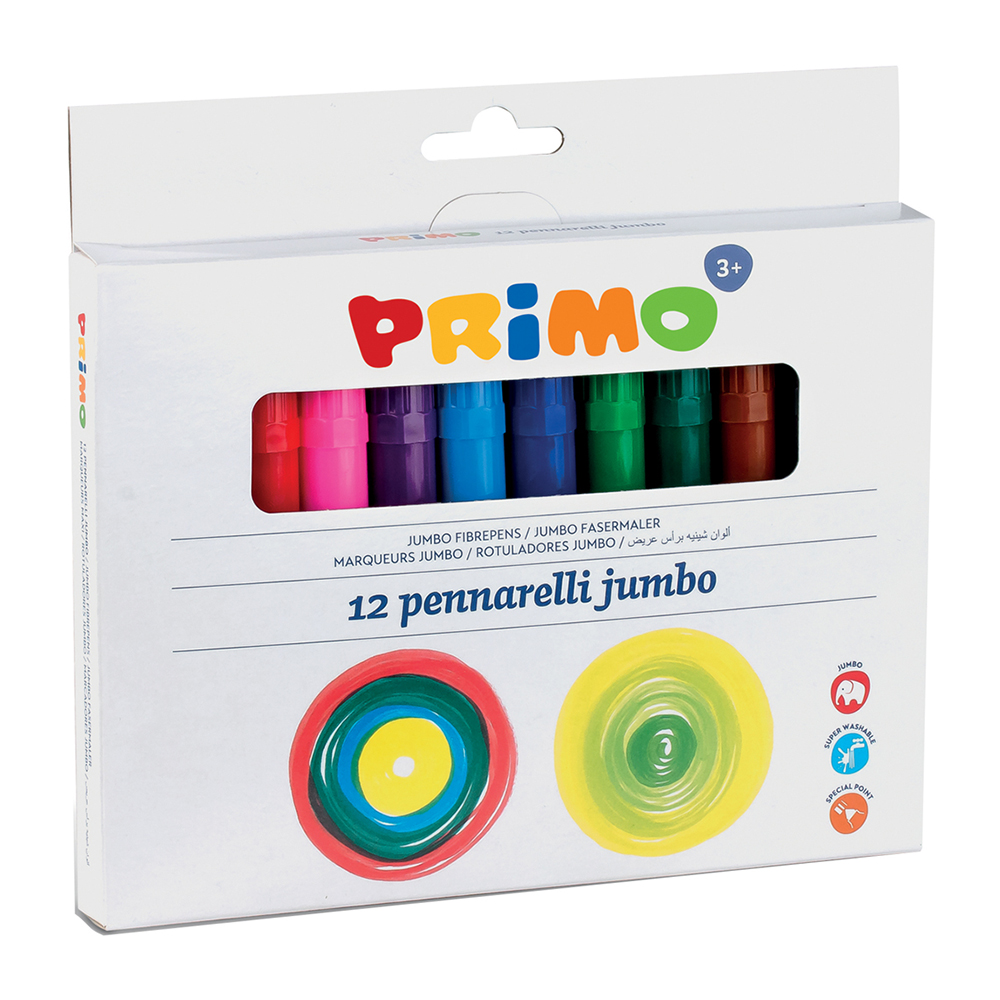 Markere colorate Morocolor Primo Jumbo 12 culori/cutie Morocolor imagine 2022 depozituldepapetarie.ro
