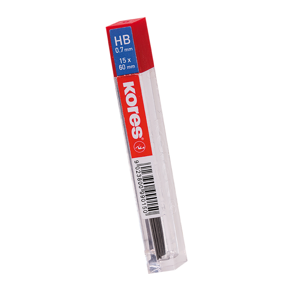Mine Kores pentru creion mecanic lungime 60 mm HB 0.7 mm 15 bucati/cutie Kores imagine 2022 depozituldepapetarie.ro