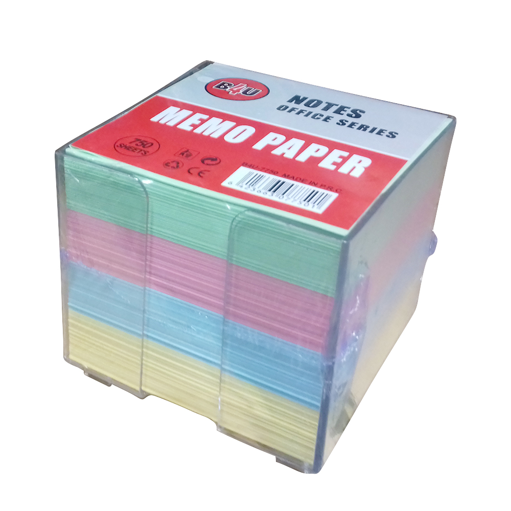 Suport plastic pentru cub hartie transparent 800 file color 90 x 90 mm