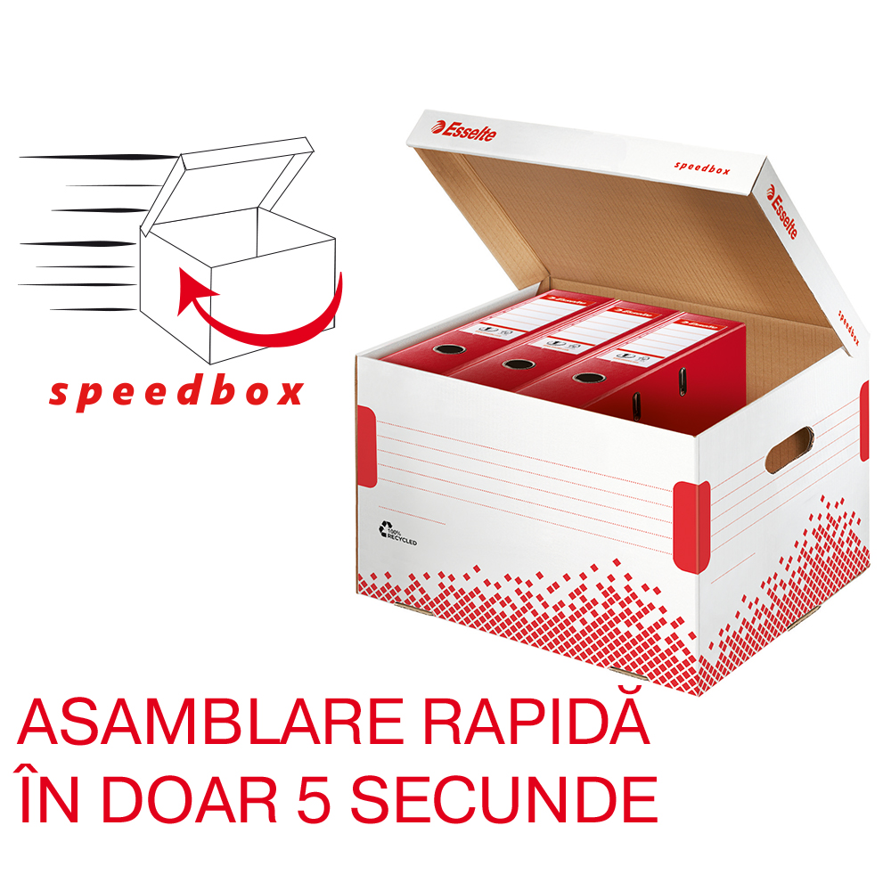 Container de arhivare Esselte Speedbox pentru bibliorafturi Esselte