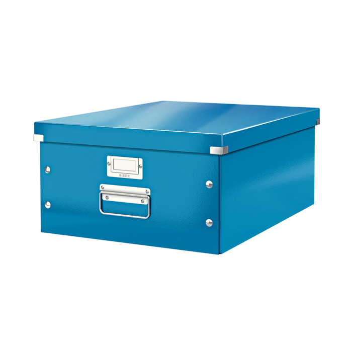 Cutie depozitare Leitz WOW Click & Store carton laminat mare albastru Leitz