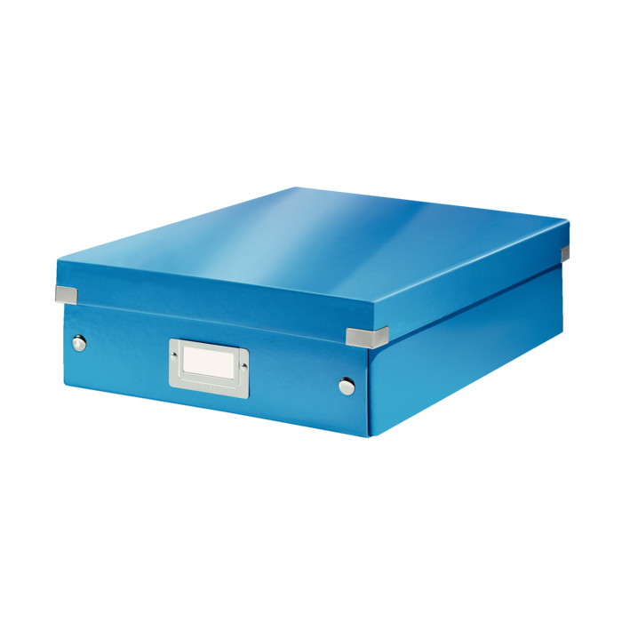 Cutie depozitare Leitz WOW Click & Store Organizer carton laminat medie albastru Leitz