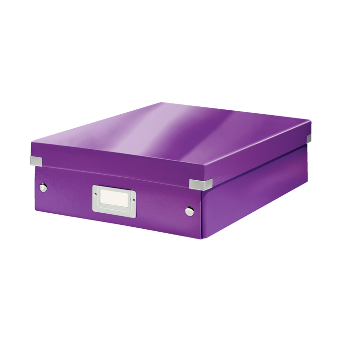 Cutie depozitare leitz wow click   store organizer carton laminat medie mov