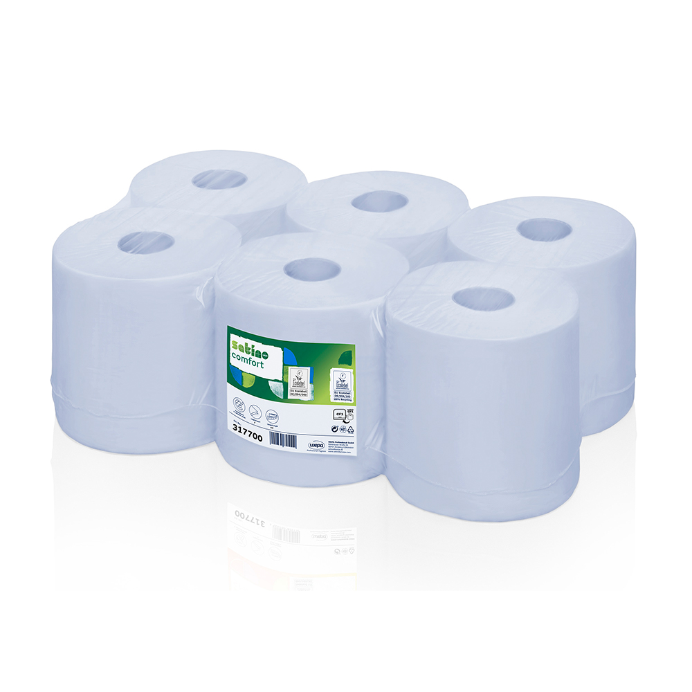 Rezerva prosoape derulare centrala Wepa  albastru 2 straturi  150 m/rola  6 role/bax