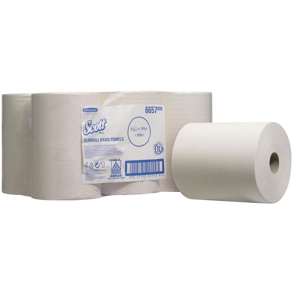 Rezerva prosoape in rola Kimberly-Clark Scott alb 1 strat 340 metri 6 role/bax