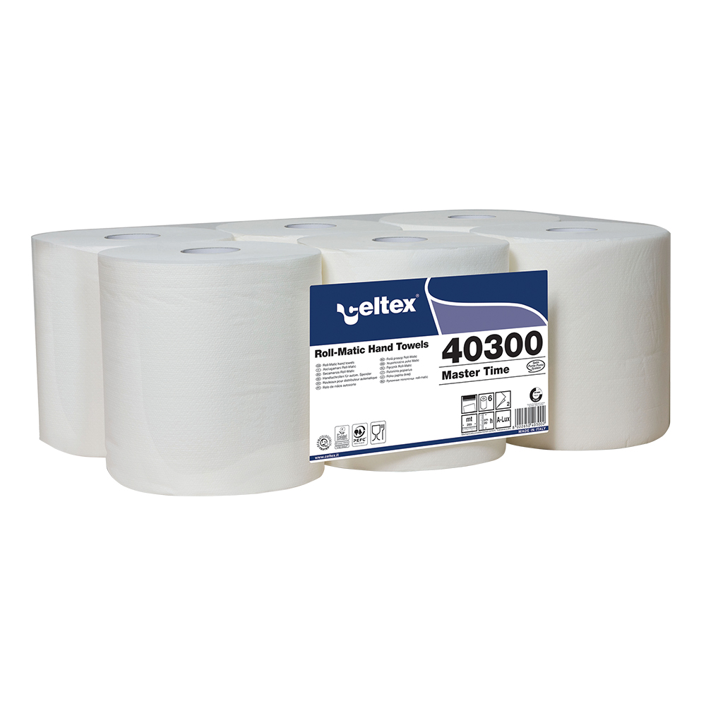 Rola prosoape autocut  Celtex 40300  alba  2 straturi  285 m  6 role/set