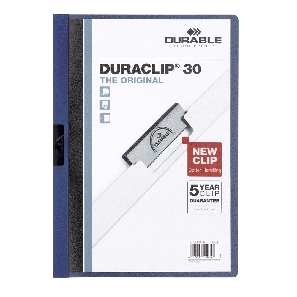 Dosar de prezentare Durable Duraclip  30 coli  albastru inchis