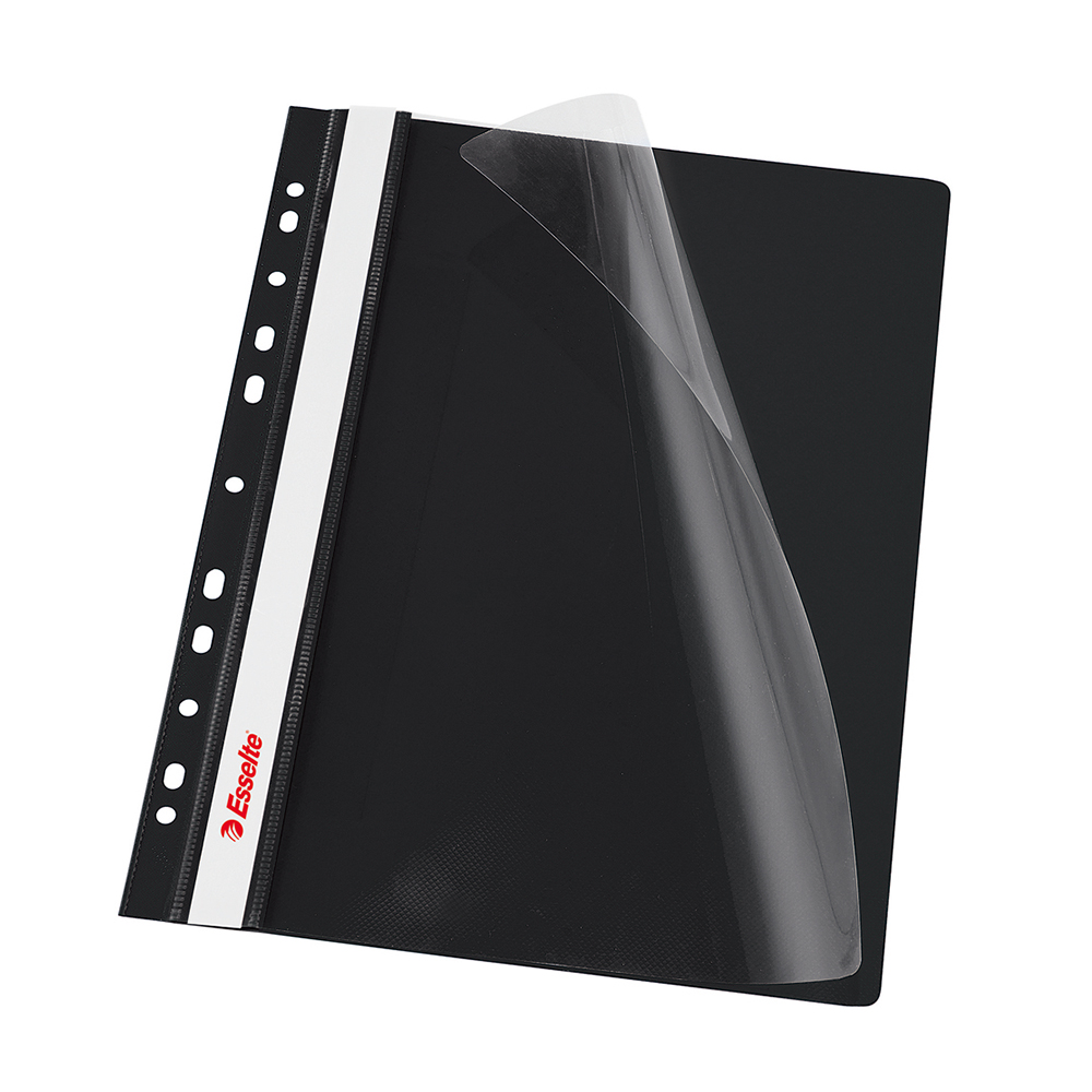 Dosar PP cu multiperforatii Esselte VIVIDA  A4  negru  10 buc/set