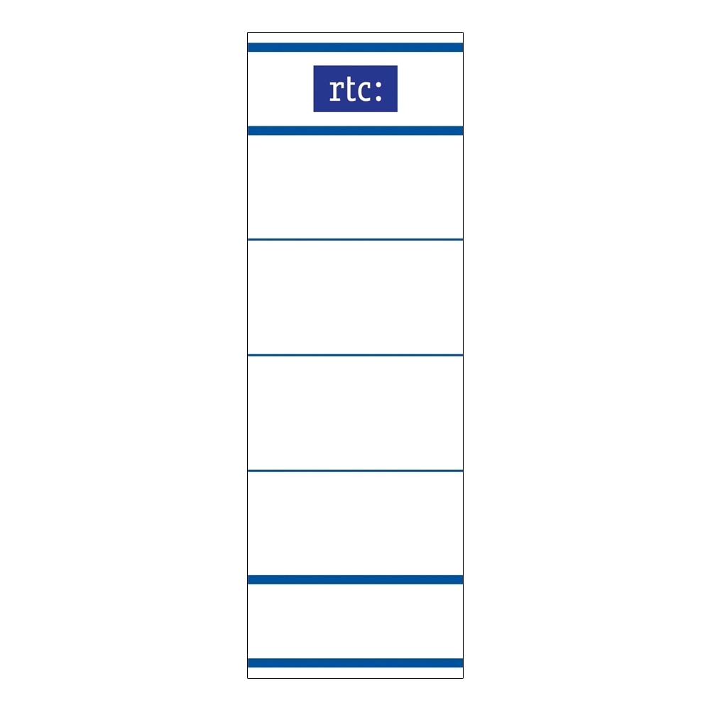 Etichete RTC din carton pentru bibliorafturi 45 x 142 mm alb RTC