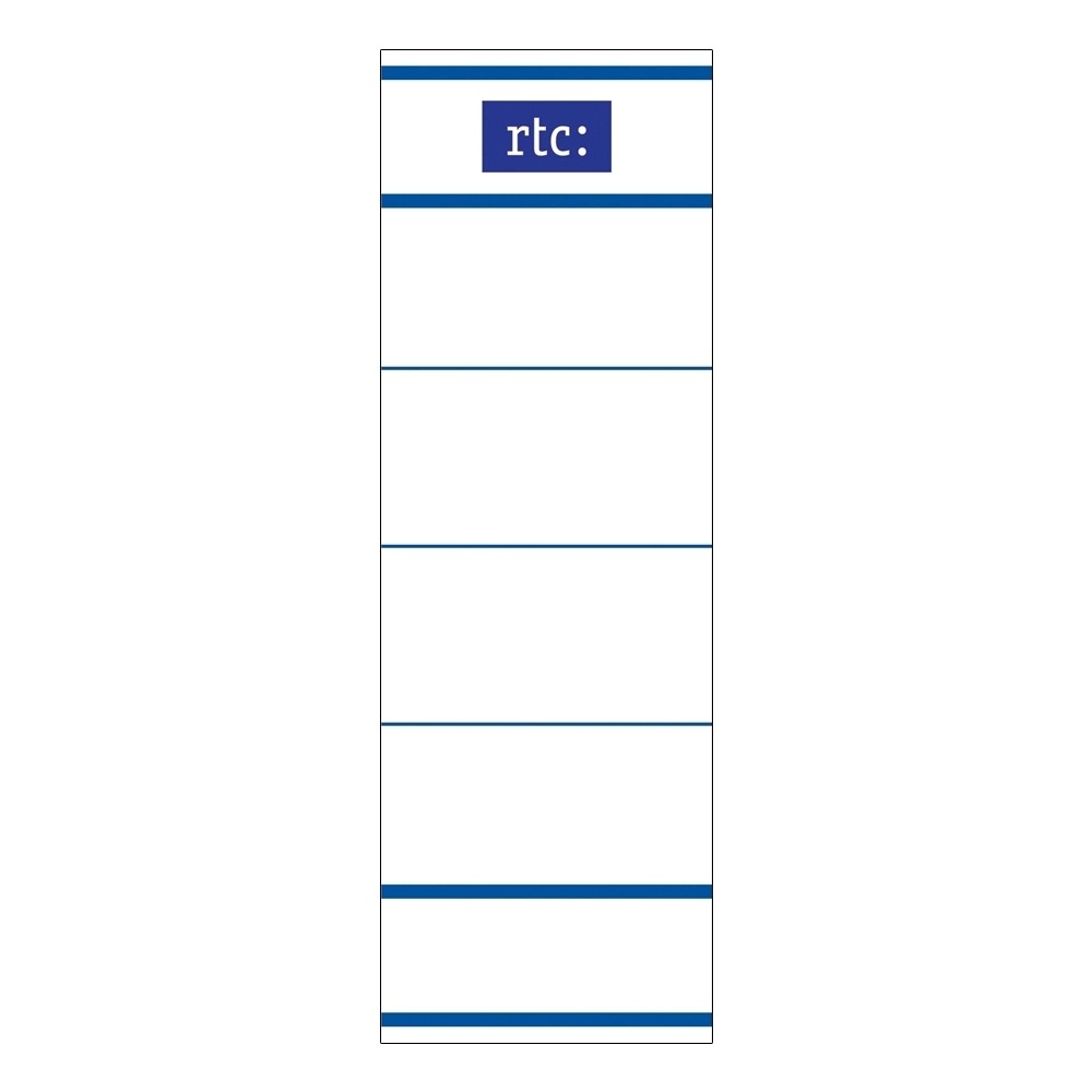 Etichete RTC din carton  pentru bibliorafturi   45 x 142 mm  alb