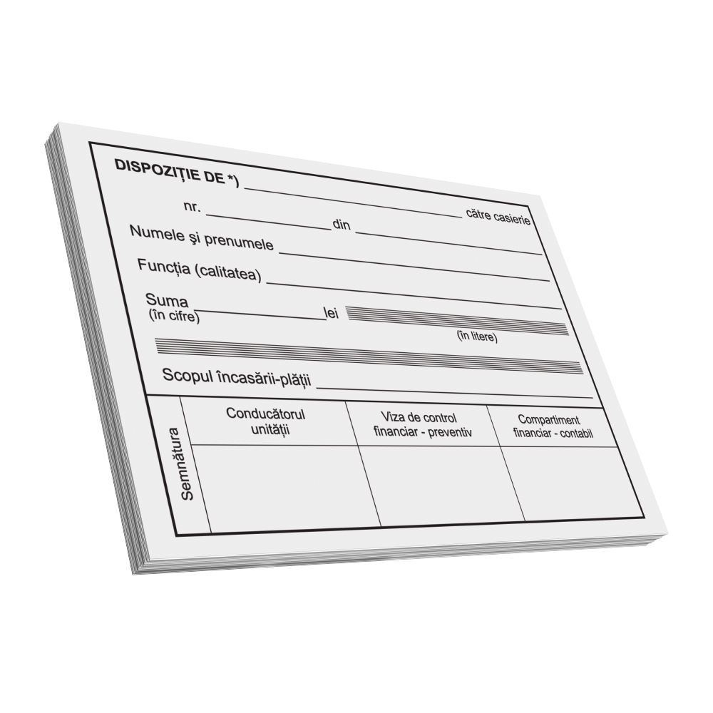 Dispozitie plata catre casierie A6 100 file fata-verso 3 bucati/set
