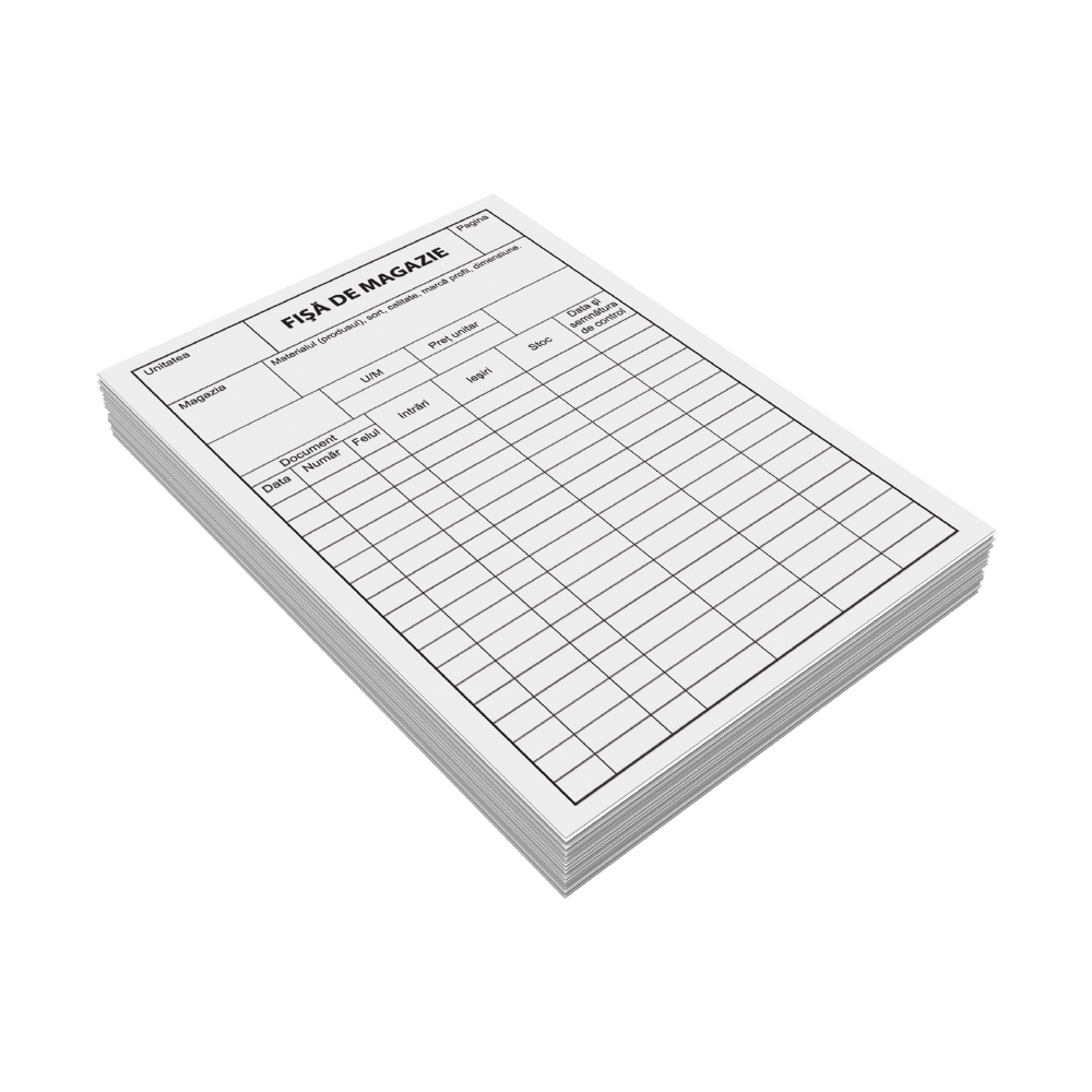 Fise de magazie fila carton a5 fv 100 file/set