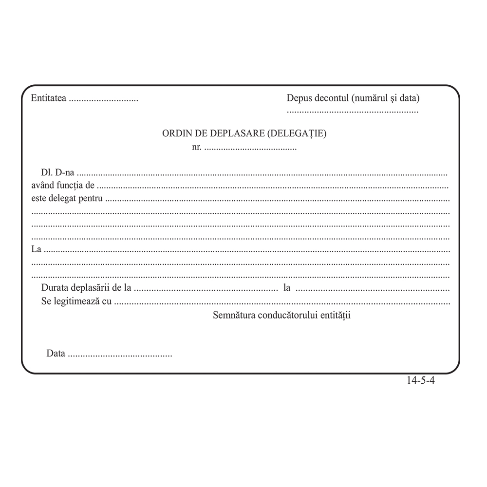Ordin deplasare-delegatie A5 100 file fata-verso 3 bucati/set