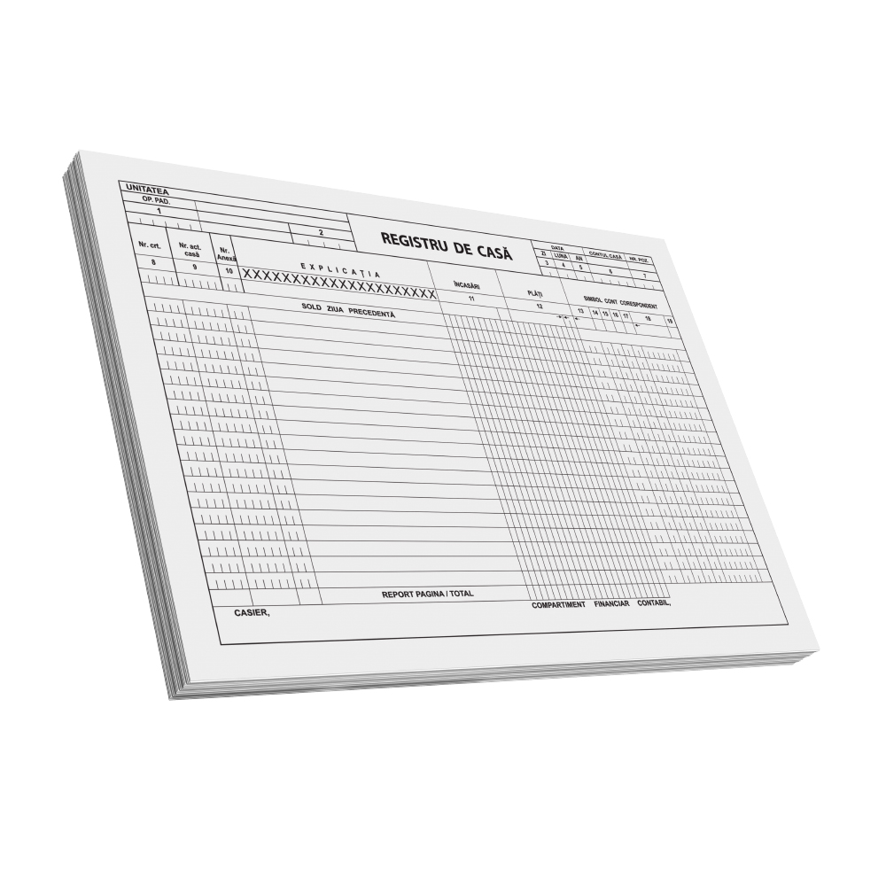 Registru de casa A4 100 file tipat fata 3 bucati/set
