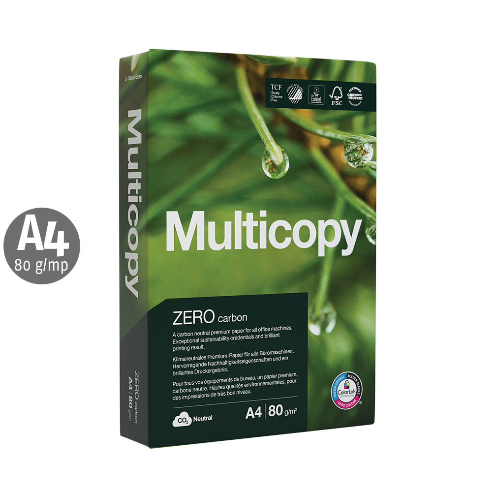 Hartie copiator Multicopy Zero A4 80 g 500 coli/top MultiCopy imagine 2022 caserolepolistiren.ro