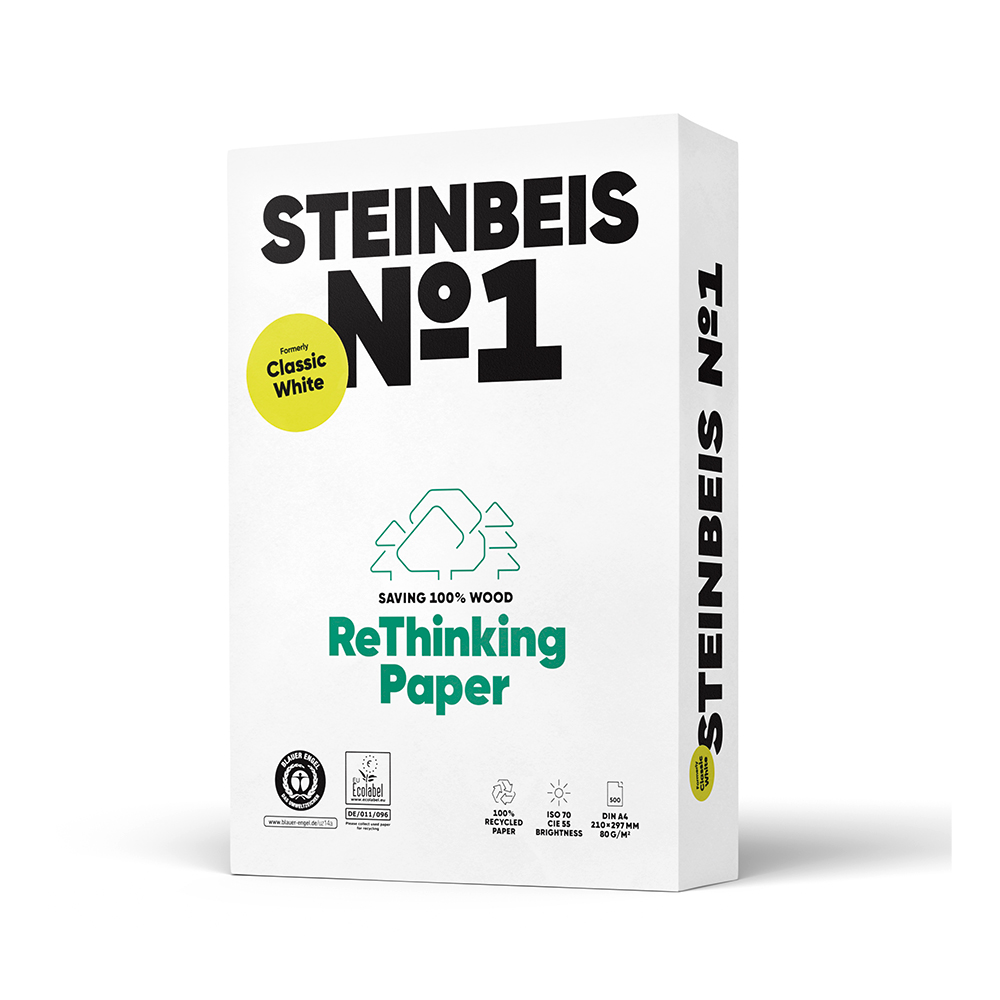 Hartie copiator reciclata  Steinbeis NO 1 Classic White  A4  80 g/mp  500 coli/top