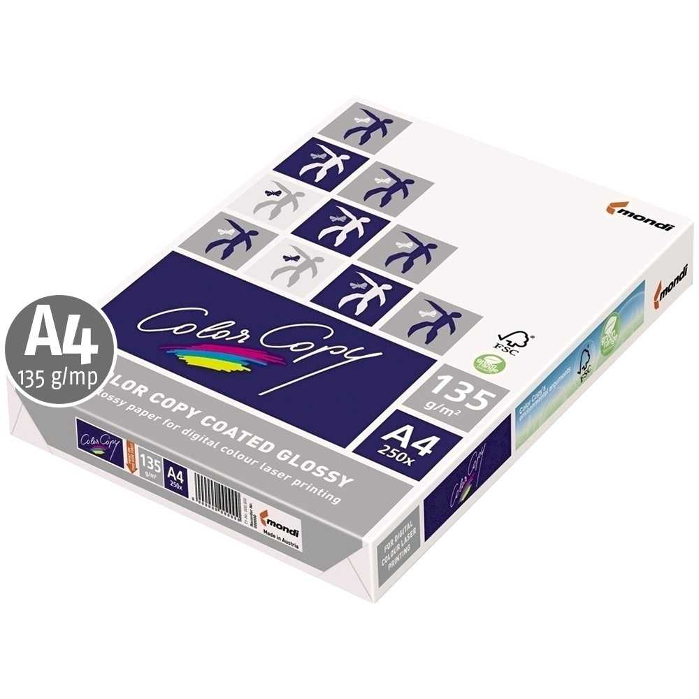 Hartie mondi color copy lucios a4 135 g/mp 250 coli/top