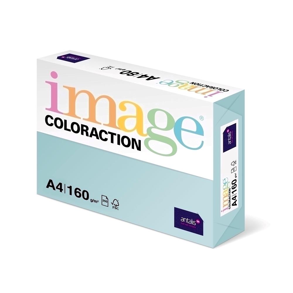 Carton color Coloraction A4 160g/mp bleu pal-Lagoon 250 coli/top Antalis imagine 2022 caserolepolistiren.ro