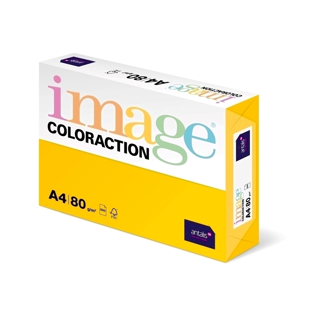 Hartie color Coloraction A4 80 g/mp galben intens-Sevilla 500 coli/top