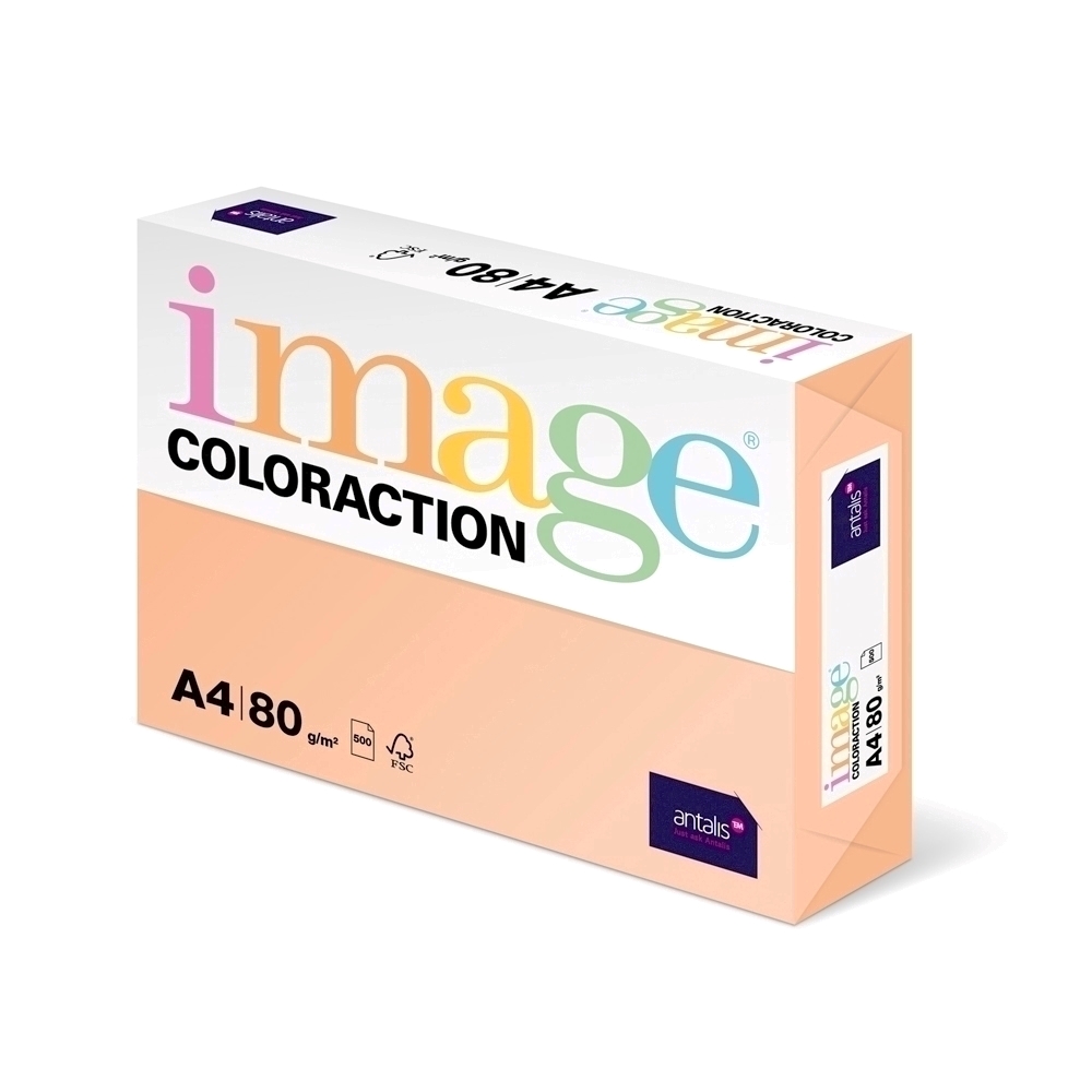 Hartie color Coloraction A4 80 g/mp somon-Savana 500 coli/top 500