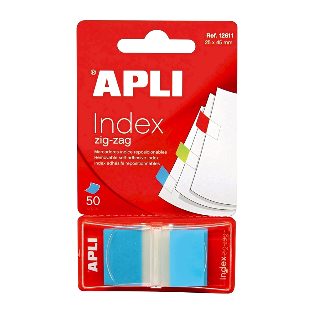 Index Apli  autoadeziv zig-zag   24 x 45 mm  albastru