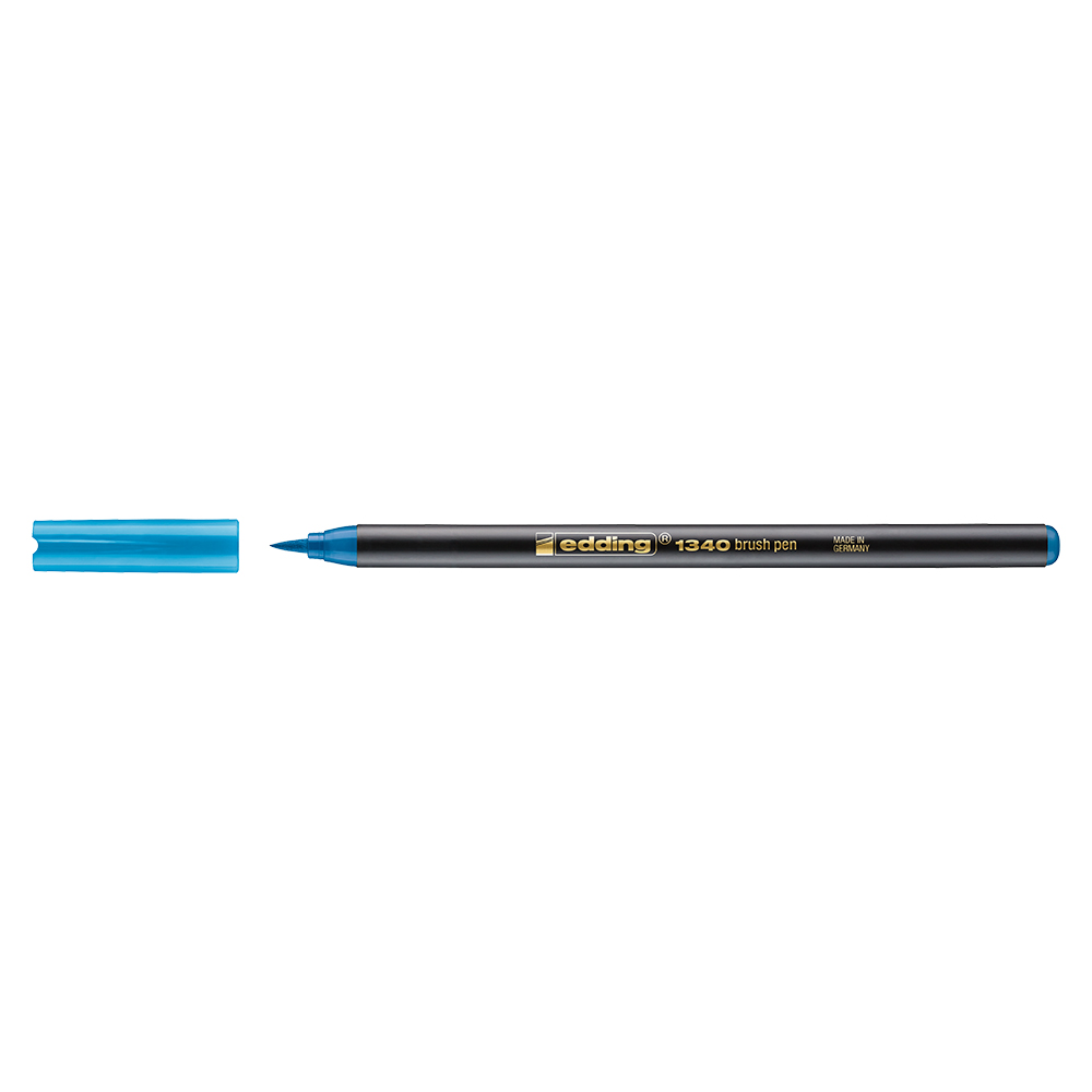 Marker edding 1340 varf tip pensula albastru deschis