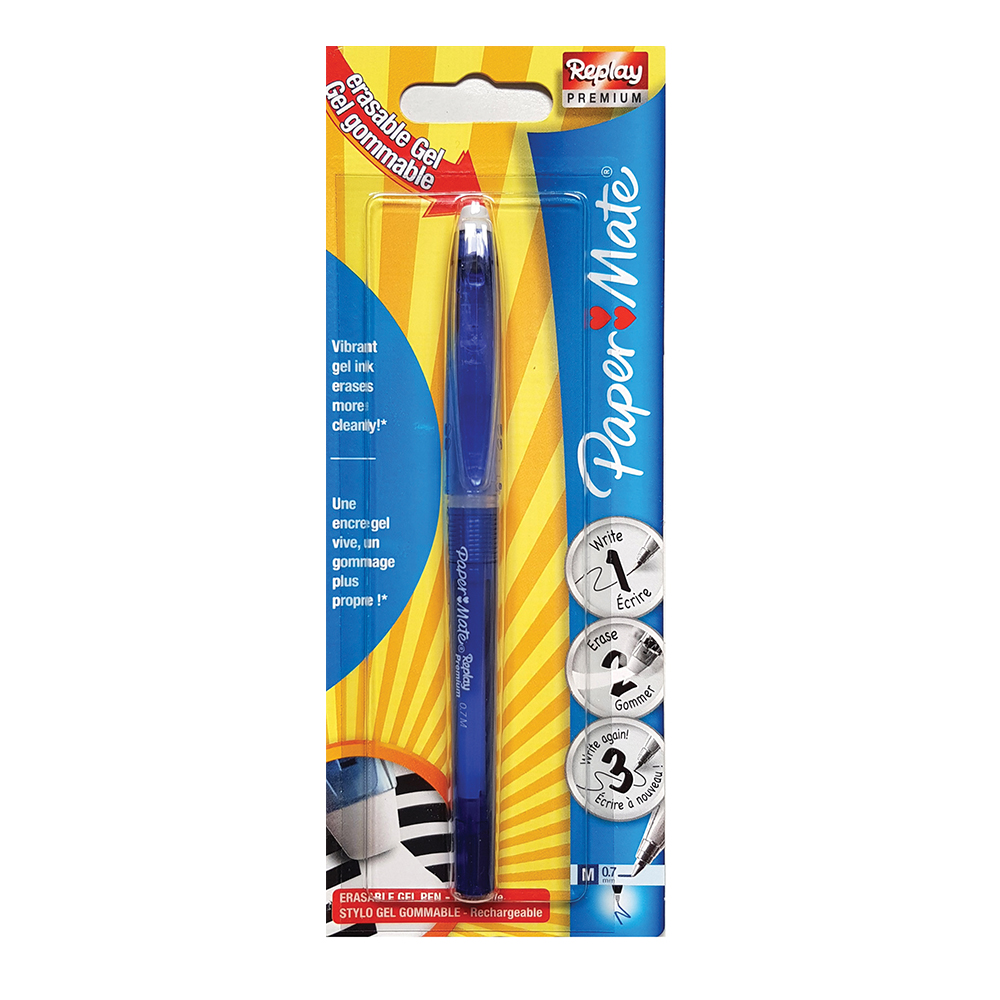 Roller cu gel Papermate Replay Premium Erasable albastru 0.7 mm Papermate imagine 2022 depozituldepapetarie.ro