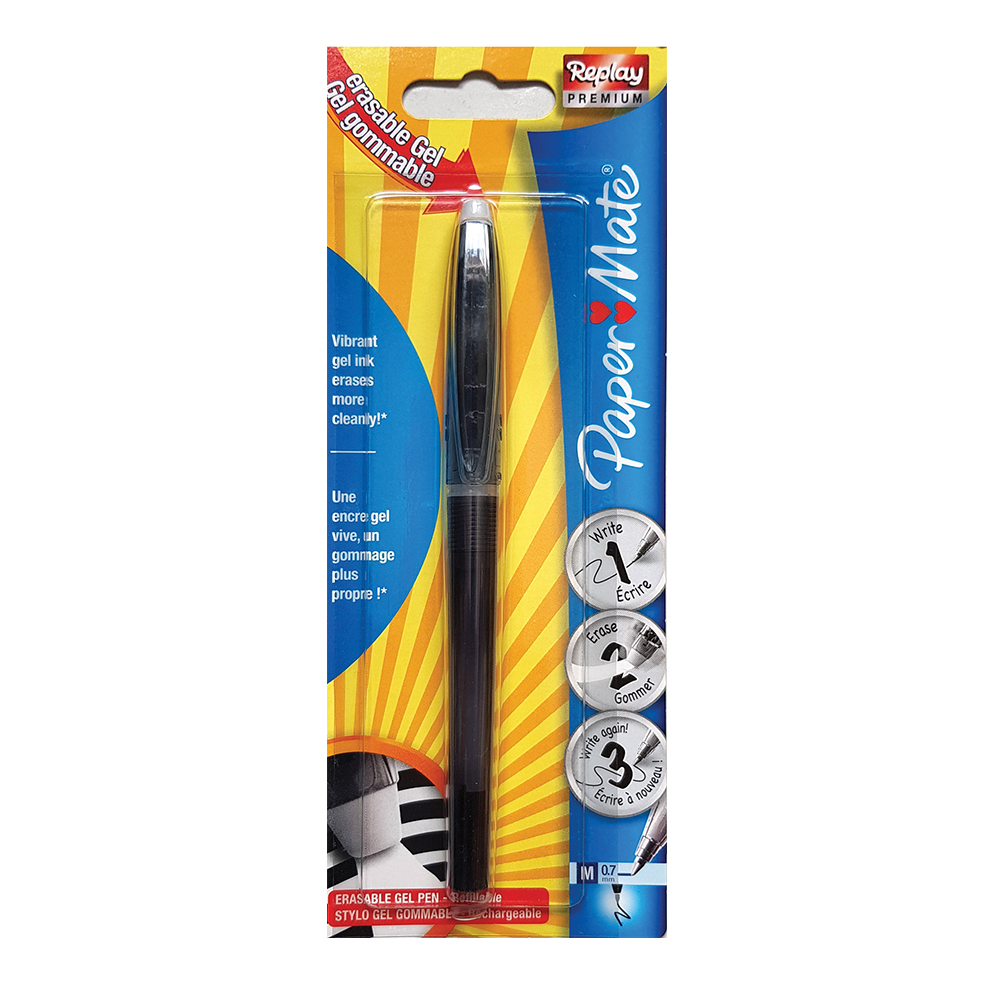 Roller cu gel Papermate Replay Premium Erasable negru 0.7 mm Papermate imagine 2022 depozituldepapetarie.ro