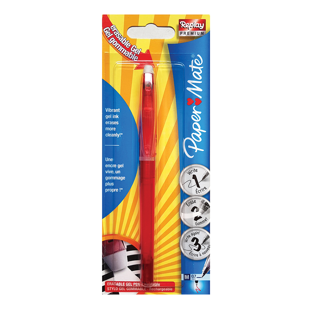 Roller cu gel Papermate Replay Premium Erasable rosu 0.7 mm