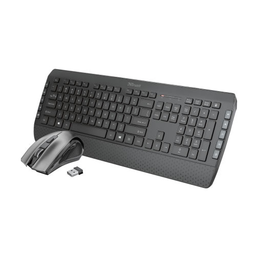 Kit mouse si tastatura wireless Trust Tecla 2 receiver USB negru