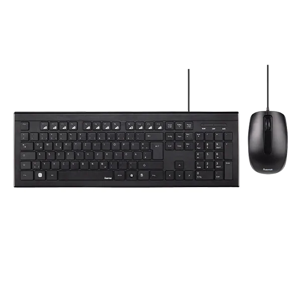 Kit tastatura si mouse cu fir HAMA Cortino USB Layout RO negru Hama imagine 2022 depozituldepapetarie.ro