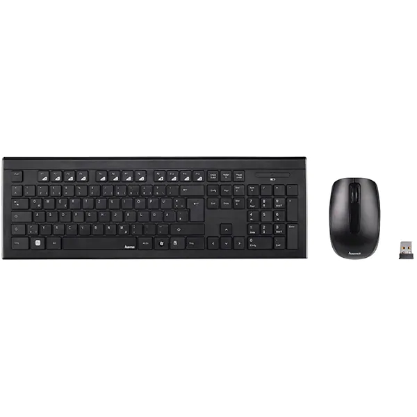 Kit tastatura si mouse Wireless HAMA Cortino USB Layout RO negru Hama imagine 2022 depozituldepapetarie.ro